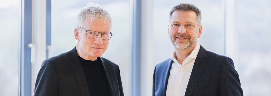 Bürkert CEO Rohrbeck (l.) and Georg Stawowy, who will take over responsibilities in April 2023