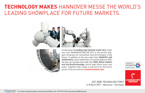 Hannover Messe, 4 - 8 April