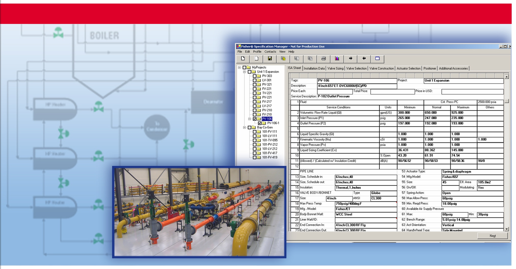 Valve selection tool