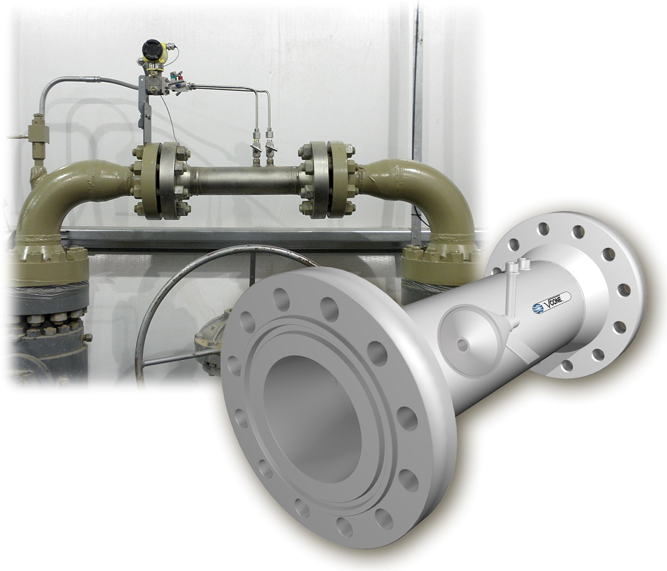 Spacesaving flow meter
