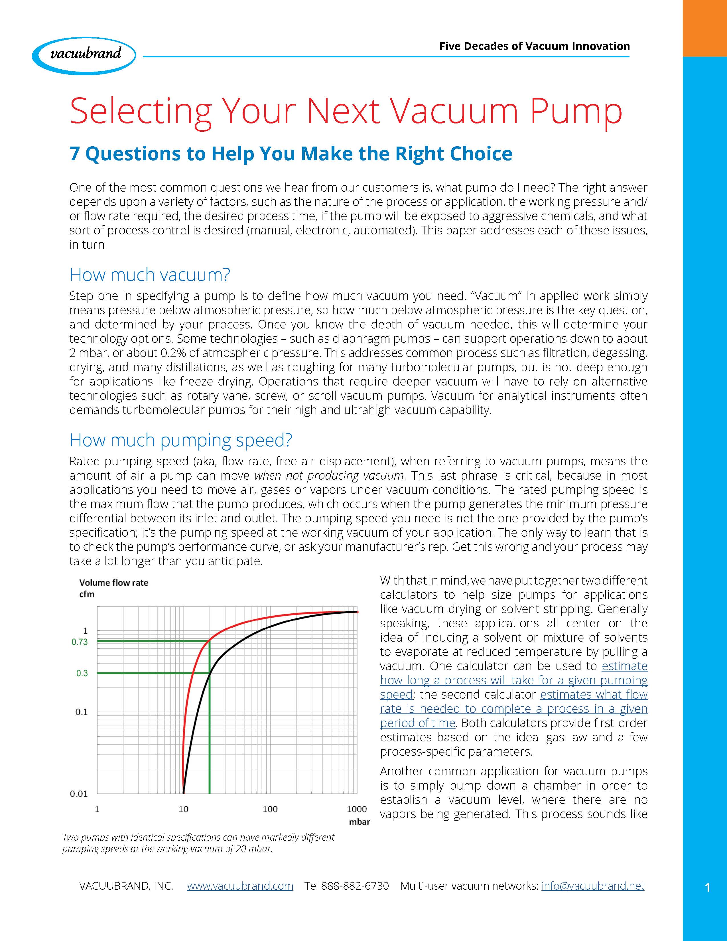 Selecting Your Next Vacuum Pump